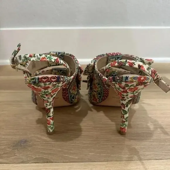 Antonio Melani Vilada Triple Bow Floral Heels Womens Size 9.5 Multicolor Summer - Picture 7 of 12